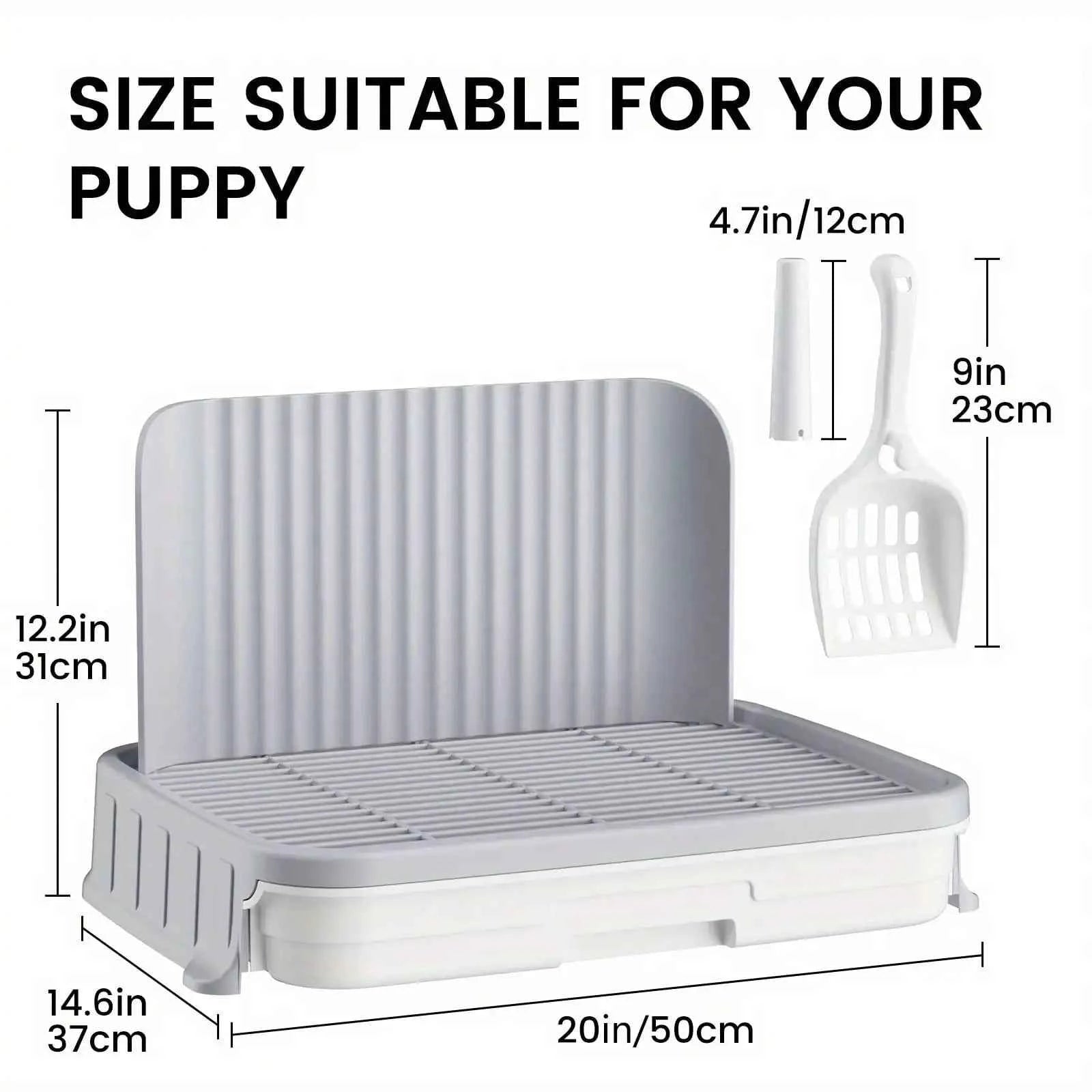 Indoor Dog Potty Tray with Protection Wall | Every Side for No Leak Keep Paws Dry and Floors Clean