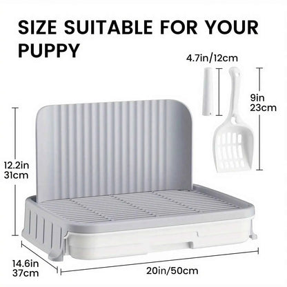Indoor Dog Potty Tray with Protection Wall | Every Side for No Leak Keep Paws Dry and Floors Clean