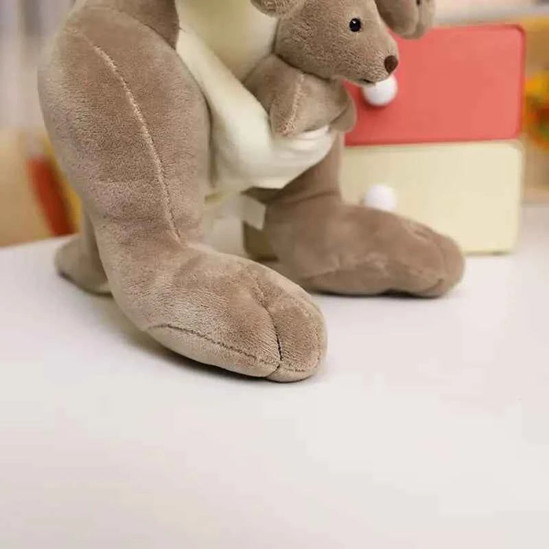 Mother & Baby Kangaroo Plush Toy – Cute Kangaroo Stuffed Animal Pillow