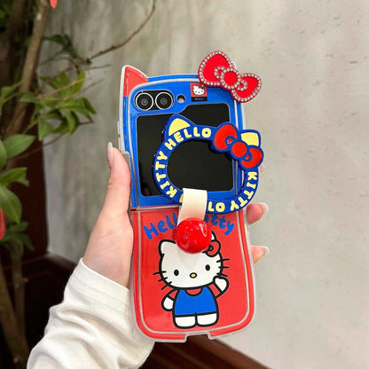 Sanrio Hello Kitty Diamond Studded Z Flip Case - Bow Design with Lanyard (Z Flip3 to Z Flip7)