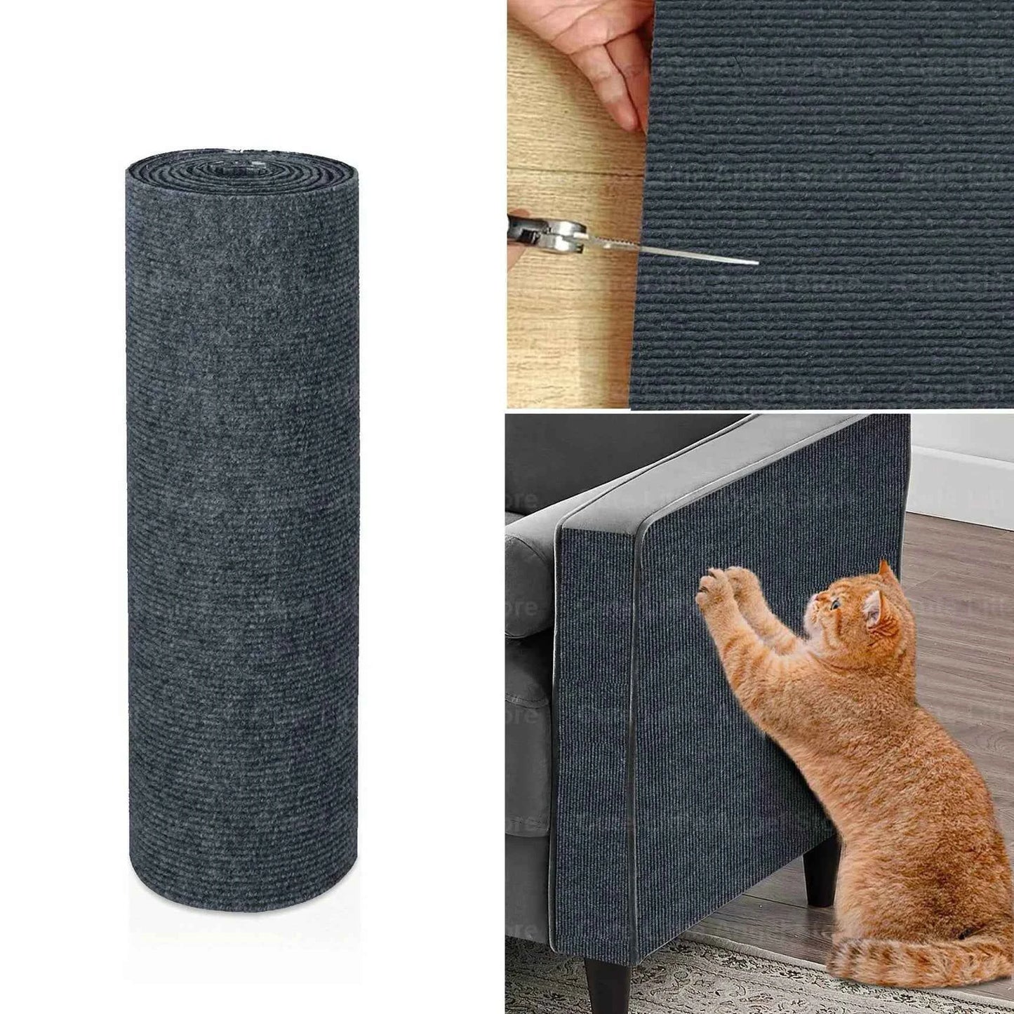 40x300cm Cat Scratcher Sofa Protector Cats Scratcher Pad Dark Gray