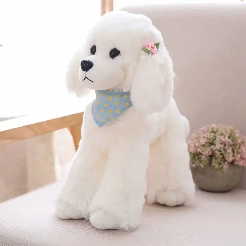 Simulation Poodle Plush Toy – Realistic Teddy Dog Ornament