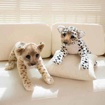 39cm-49cm Realistic Wild Animal Series Plush Toys Cute Fluffy Stuffed Tiger Lion Leopard Doll Cushion Funny Birthday Gift