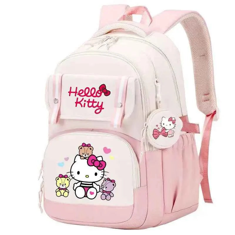 Hello Kitty Large Capacity Backpack Cartoon Daypack Travel Commute Knapsack School bag for Kids Girls Mochila With Coin Purse