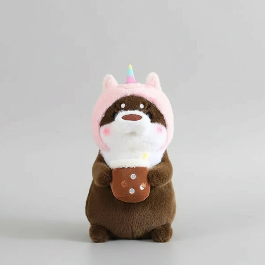 Kawaii Otter Plush Toy Lovely Otter Turn to Dinosaur Rabbit Unicorn Stuffed Doll Soft Cartoon Animal Pillow Birthday Gift