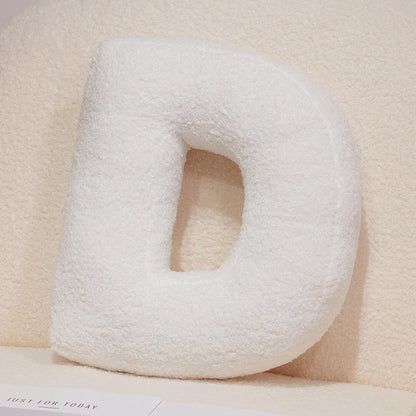 Kawaii English Letter Plush Pillow – Soft Stuffed Alphabet Sofa Cushion & Kids Learning Toy (A–Z + Heart) D