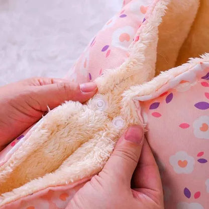 2-in-1 Winter Warm Cat House Bed (Up to 23.6 in) - Convertible Sofa/Basket for Dogs & Cats