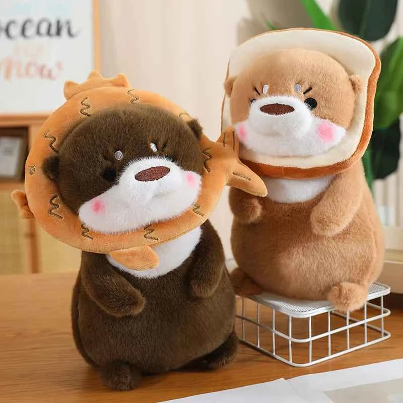 Kawaii Otter Plush Toy Lovely Otter Turn to Dinosaur Rabbit Unicorn Stuffed Doll Soft Cartoon Animal Pillow Birthday Gift