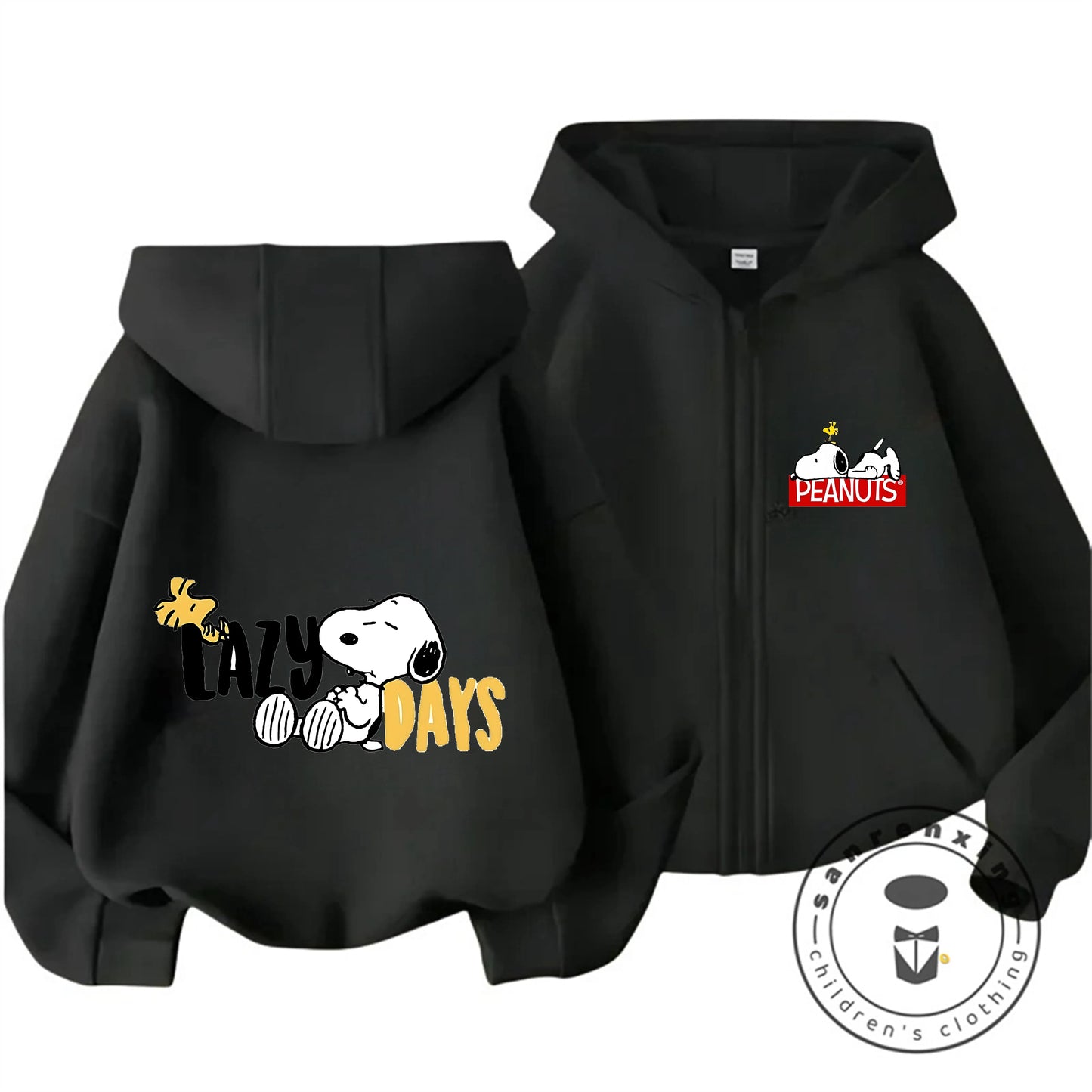 Snoopy Kids Zip-Up Hoodie – Cute Cartoon Winter Sweatshirt 10