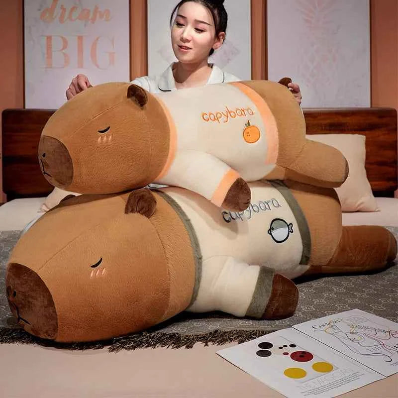 Giant Cute Capybara Plush Doll (29.5-39.4 in) - T-shirt Throw Pillow Best Gift