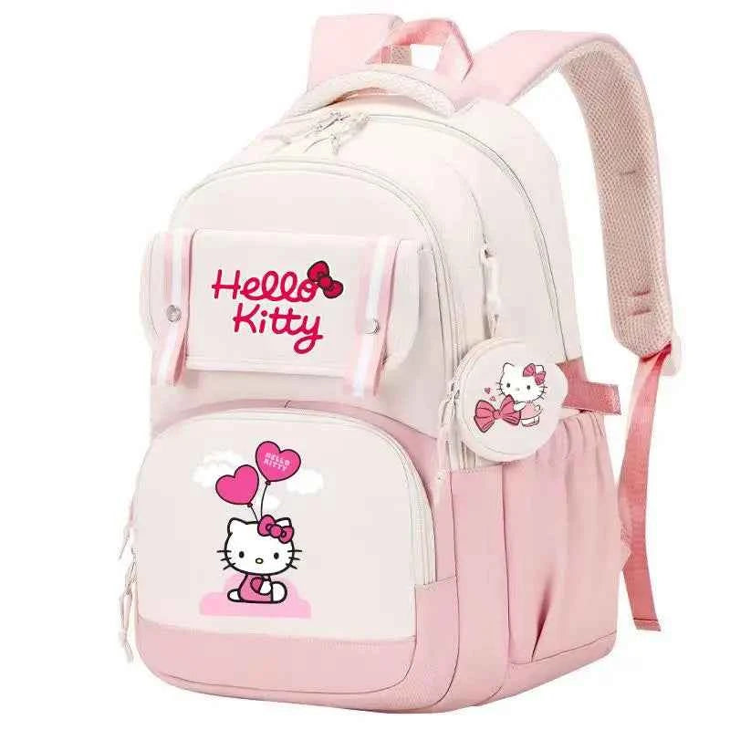Hello Kitty Large Capacity Backpack Cartoon Daypack Travel Commute Knapsack School bag for Kids Girls Mochila With Coin Purse
