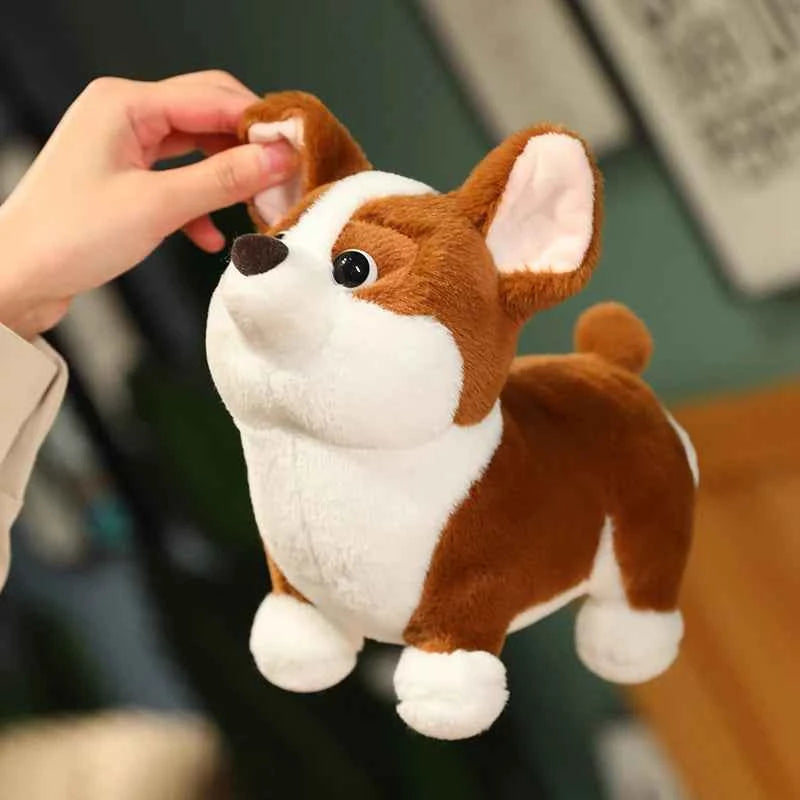 Kawaii Corgi Plush Doll - Soft Stuffed Puppy Toy Room Decor and Gift, 3 Sizes