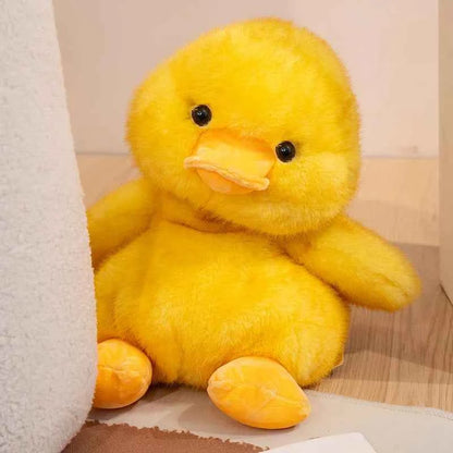Kawaii Yellow Duck Plush Pillow - Soft Fluffy Stuffed Duck Toy and Room Decor Gift, 25cm and 30cm