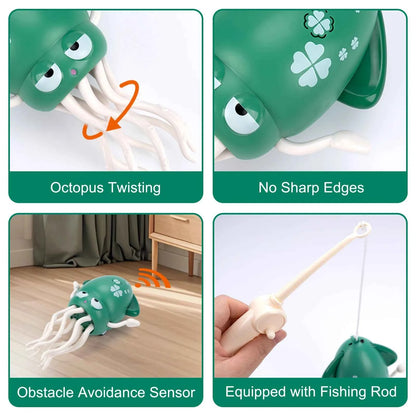 Kawaii Electronic Dancing Squid Toy – LED Light & Music Interactive Robot Lantern (7 Colors)