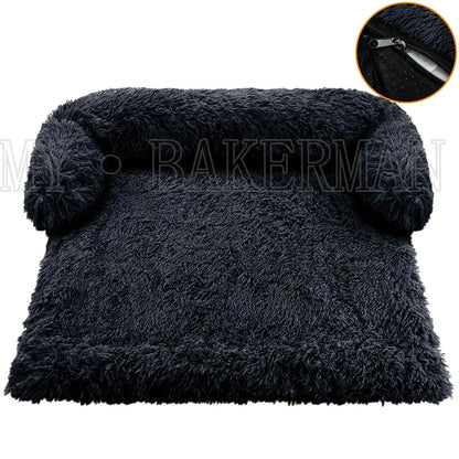 Washable blanket Sofa cover Large dog bed Sofa plush dog pet House sofa cushion plush warm kennel pet cat puppy cushion. Winter