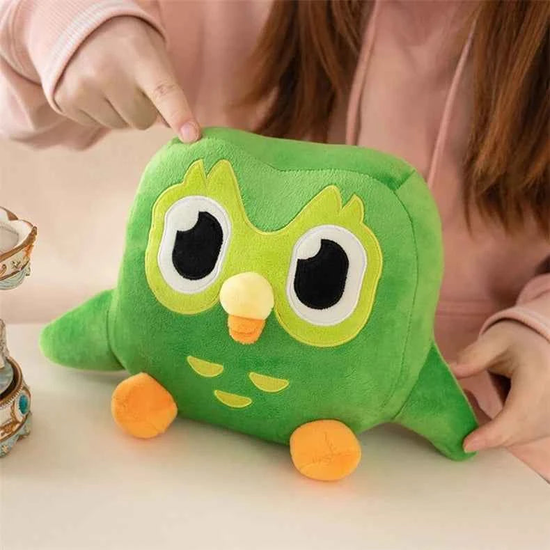 Green Duolingo Owl Plush Toy Duo Plushie Of Duo The Owl Cartoon Anime Owl Doll Soft Stuffed Animal Toy Children Birthday Gift