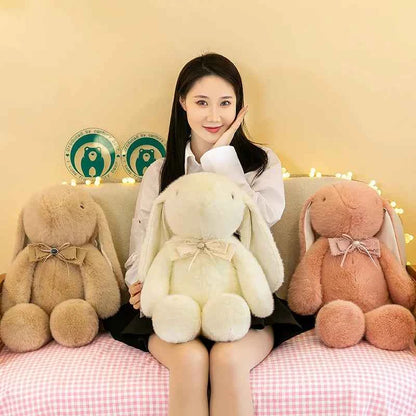 Kawaii Pink Rabbit Plush Toy (13.8 in) - Soft Stuffed Doll Pillow Cushion Gift