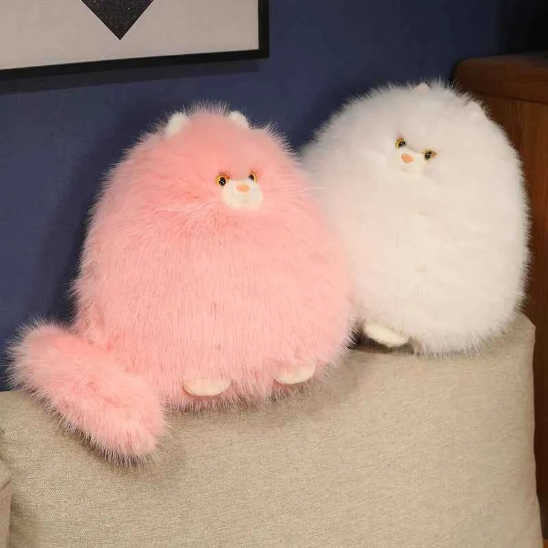 Fluffy Cat Plush Toy – Soft Stuffed Cat Pillow