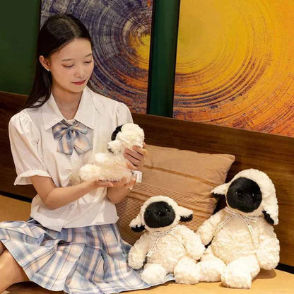 Adorable Fluffy Sheep Plush With Black Face Kawaii Style Stuffed Animal Toy Perfect Soothing Buddy And Gift For Children