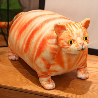 30/50cm Simulation 3D Super Fat Cats Plush Stuffed Animal Cute Lifelike Toy Cat Doll Pet Toys Home Decor Gift For Girls Birthday orange cat