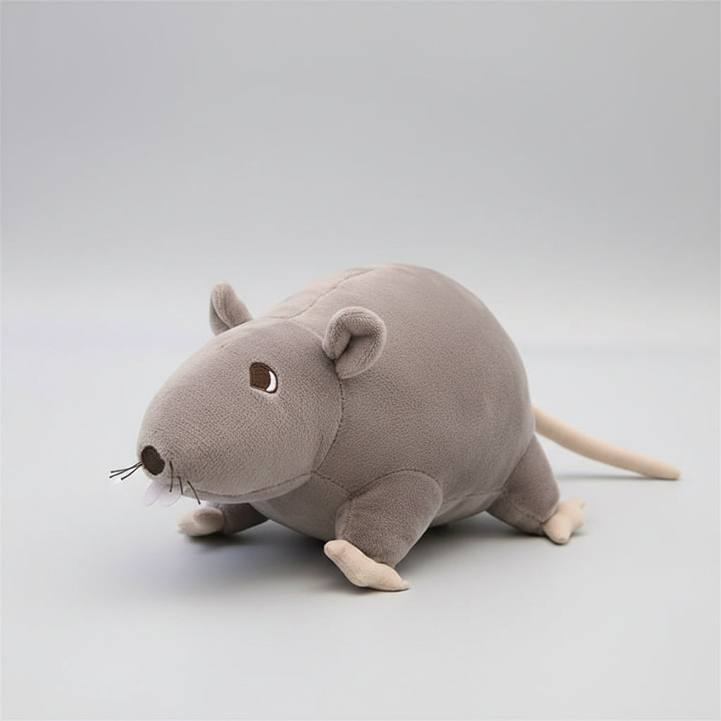 Lifelike Mouse Plush Toy – Soft Stuffed Animal Pillow (7.9"-23.6") Gray