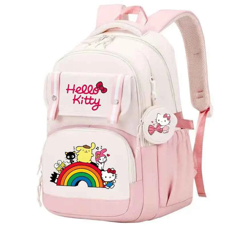 Hello Kitty Large Capacity Backpack Cartoon Daypack Travel Commute Knapsack School bag for Kids Girls Mochila With Coin Purse