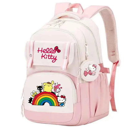 Hello Kitty Large Capacity Backpack Cartoon Daypack Travel Commute Knapsack School bag for Kids Girls Mochila With Coin Purse
