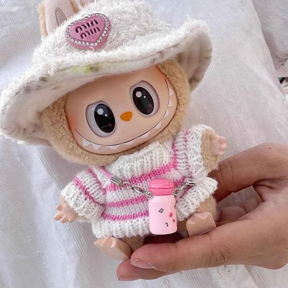 For Labubu 15-17cm V1 v2 Clothes Outfit Sitting Clothes Cute Sweater Hat Outfit Accessories Fashion Dolls Accessories No Dolls