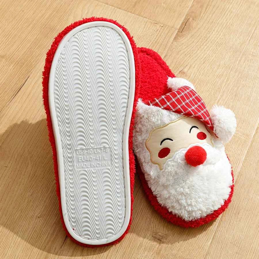 Cute Christmas Santa Claus Slippers - Women's Soft Sole Anti-slip Winter Home Shoes