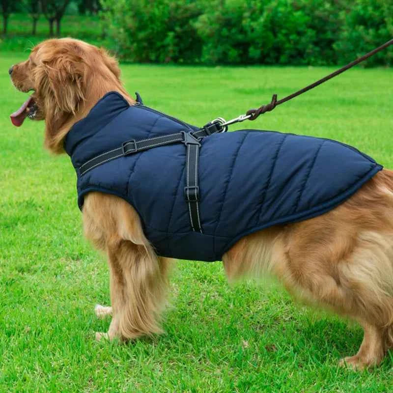 Waterproof Winter Dog Jacket & Fleece Vest with Built-in Harness - for Small to Large Dogs