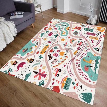 Kids Car Play Mat Rug – Highway City Traffic Road Carpet