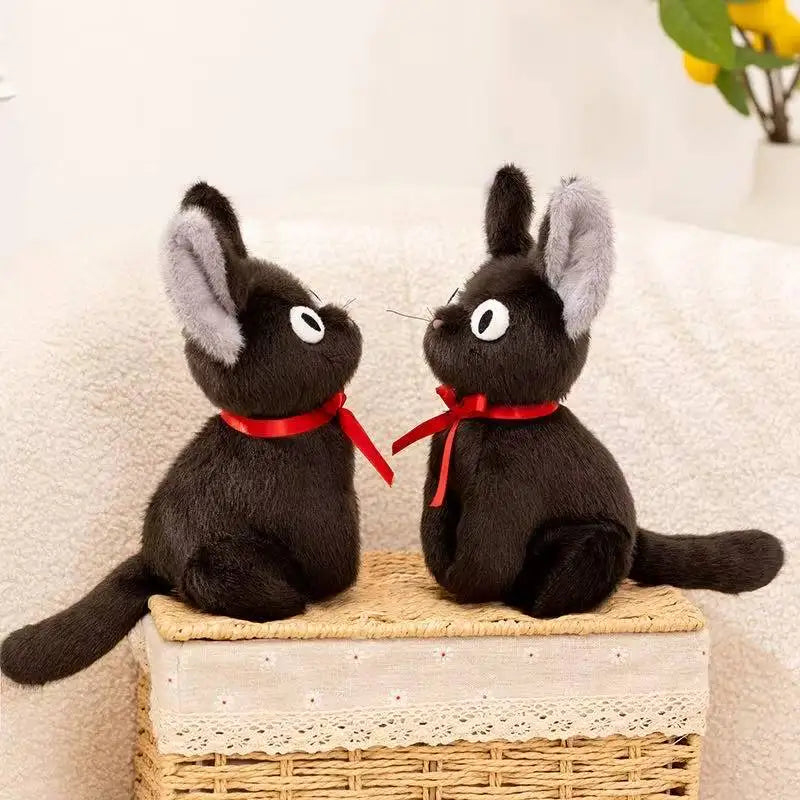 Kawaii Black Cat Witch Plush Doll – 25 cm