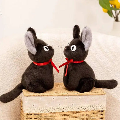 Kawaii Black Cat Witch Plush Doll – 25 cm