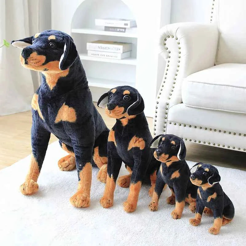 Realistic Sitting Dog Plush Toy – Rottweiler, Beagle, German Shepherd & Dalmatian