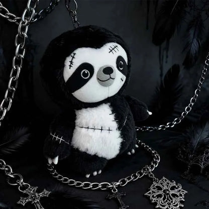 Dark Sloth Plush Toy – Gothic Stuffed Animal Decoration