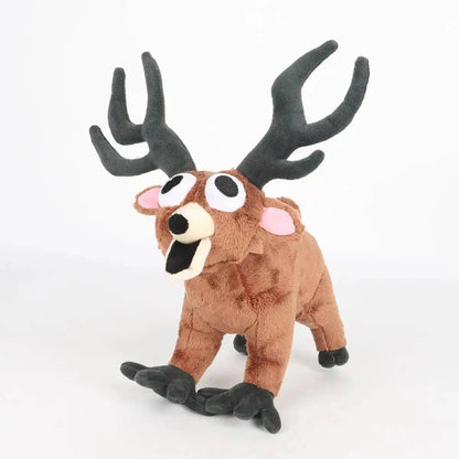 Forest Animal Plush Toy – Elk Deer & Owl Stuffed Doll mutation lying elk