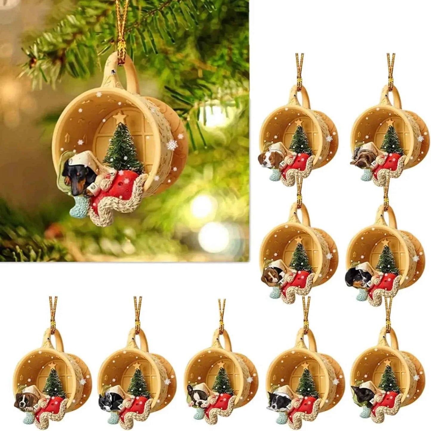 Cute Animal Christmas Tree Pendant (3.1 in) - Festival Party Ornament & Xmas Gift