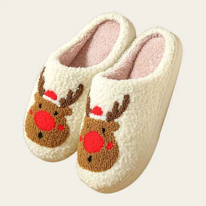 Lovely Winter Christmas Plush Slides - Unisex Non-slip Warm Flat Indoor Shoes