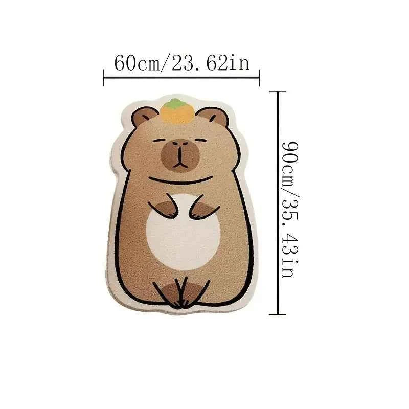 Cute Capybara Rug Warmth-Retaining & Non-Slip Bedroom & Mat