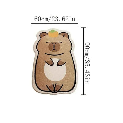 Cute Capybara Rug Warmth-Retaining & Non-Slip Bedroom & Mat