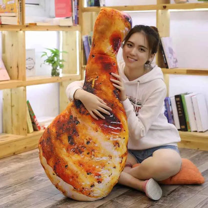 Giant Fried Chicken Drumstick Plush Toy – Funny Food Stuffed Body Pillow
