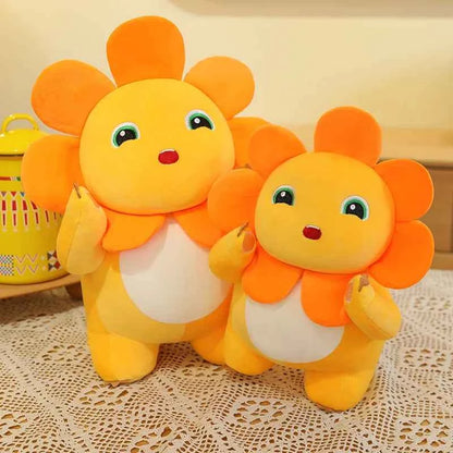 Kawaii Sunflower Nailong Plush Toy – Cute Smiling Dinosaur Stuffed Animal Pillow