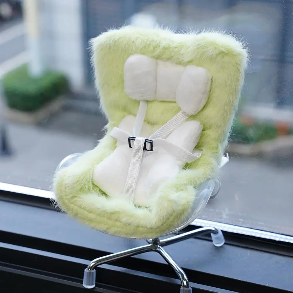 Kawaii Labubu Doll Safety Seat (4.25 in) - Cute Car Decoration & Ob11 Ornament Gift