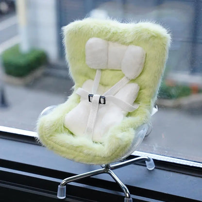Kawaii Labubu Doll Safety Seat (4.25 in) - Cute Car Decoration & Ob11 Ornament Gift