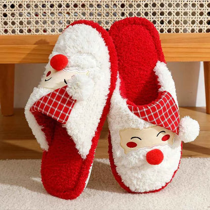 Cute Christmas Santa Claus Slippers - Women's Soft Sole Anti-slip Winter Home Shoes