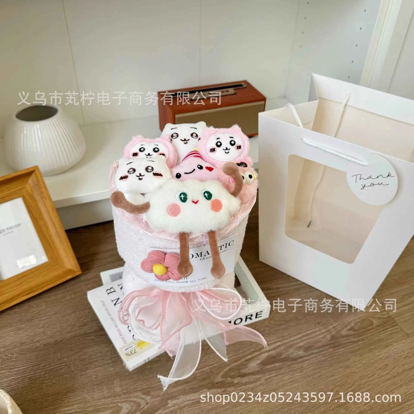 Kawaii Chiikawa Plush Doll Bouquet - Usagi/Hachiware Anime Gift