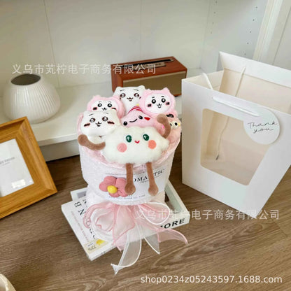 Kawaii Chiikawa Plush Doll Bouquet - Usagi/Hachiware Anime Gift