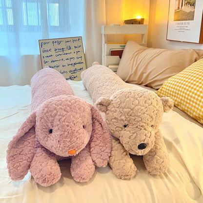 Long Curly Animal Plush Pillow – Giant Stuffed Body Cushion