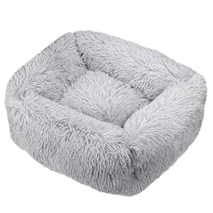 Rectangle Plush Dog Bed Winter Warm Mat Small Medium Big Light Grey