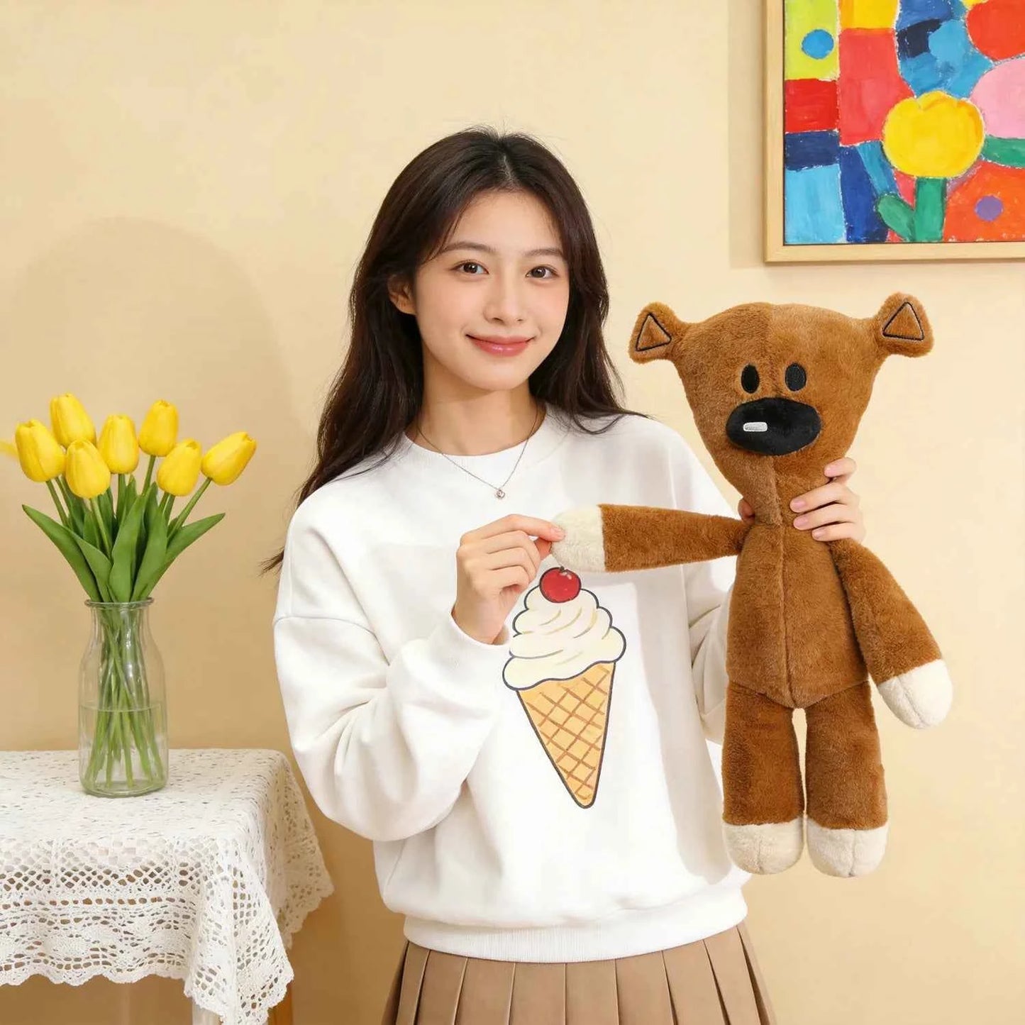 Classic Teddy Bear Plush Toy – Soft Stuffed Bear Hug Pillow
